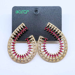 Glamorous Open Crescent Gem Earrings