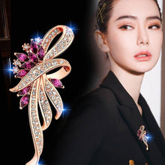Glamour Bow Crystal Brooch