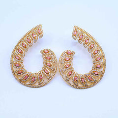 Ornate Filigree Crystal Statement Earrings
