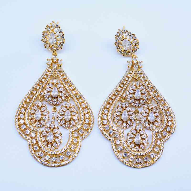 Regal Teardrop Crystal Statement Earrings