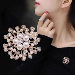 Sparkling Frost Flower Brooch