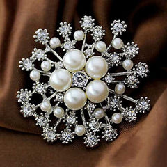 Sparkling Frost Flower Brooch