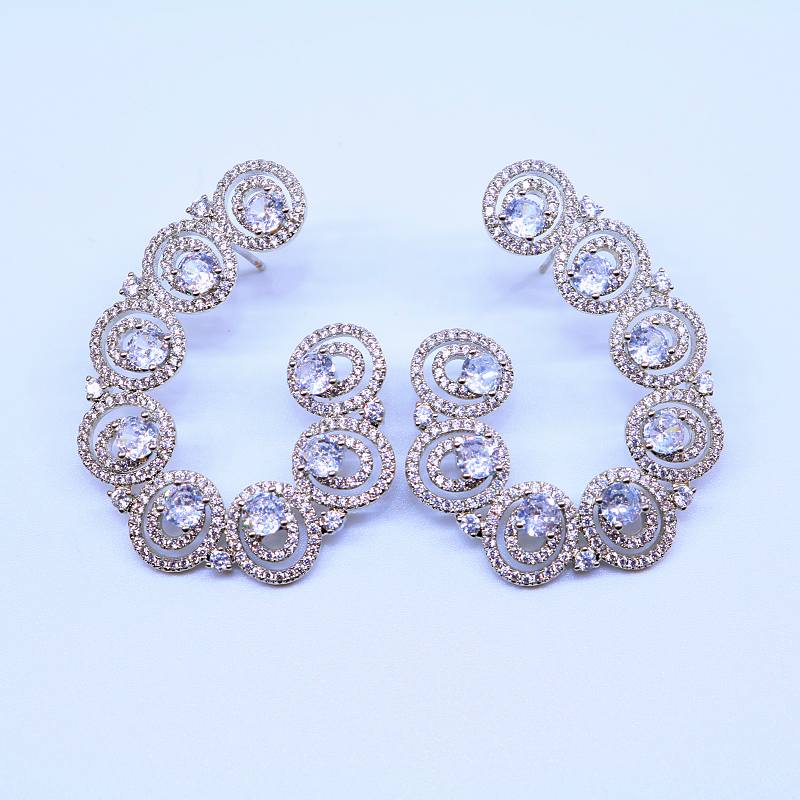 Spiral Crystal Statement Earrings