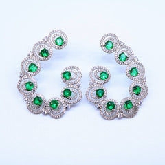 Spiral Crystal Statement Earrings