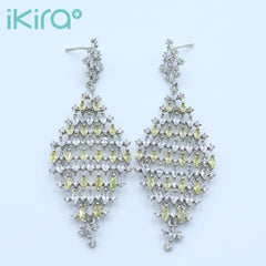 ikira_jewelry_earrings_Crystal Lattice Rhombus Drop Earrings