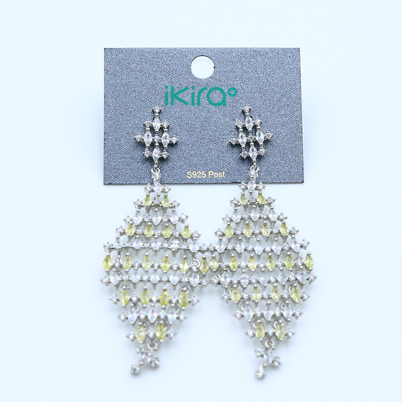 ikira_jewelry_earrings_Crystal Lattice Rhombus Drop Earrings