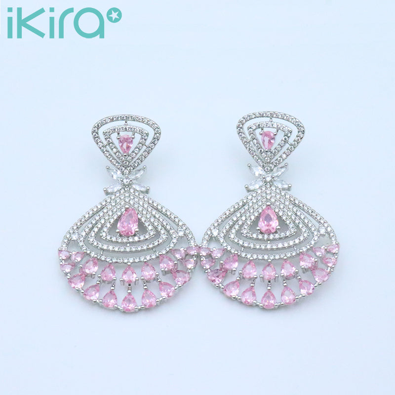 ikira_jewelry_earrings_Silver-and-Pink-Fish-Shaped-Earrings-Pink