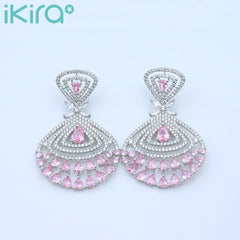 ikira_jewelry_earrings_Silver-and-Pink-Fish-Shaped-Earrings-Pink