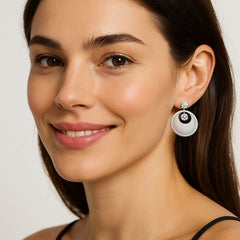 Colorful Disc-Shaped Hoop Earrings