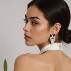 خوبصورت سیفائر ٹیسل ڈراپ بالیاں