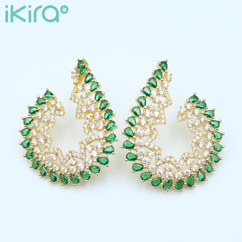 ikira_jewelry_earrings_gold_and_green_wing_stud_earrings_green_1