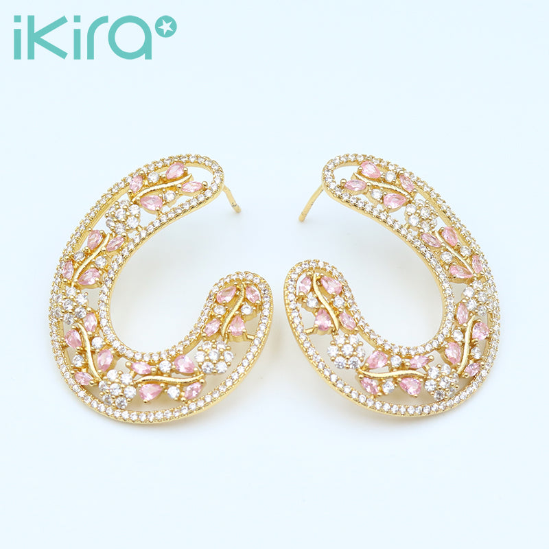 ikira_jewelry_earrings_pink_and_white_flower_stud_earrings_with_gold_finish_pink_1