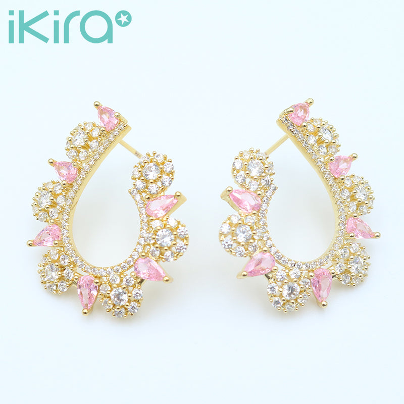ikira_jewelry_earrings_pink_gemstone_gold_stud_earrings_pink_1