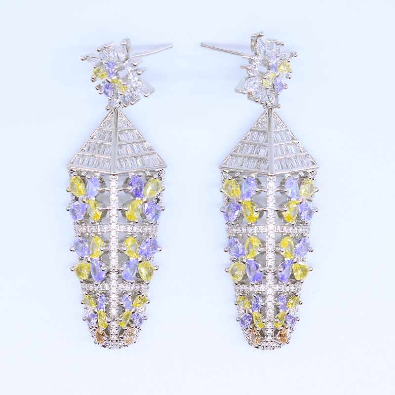Crystal Pagoda Drop Earrings