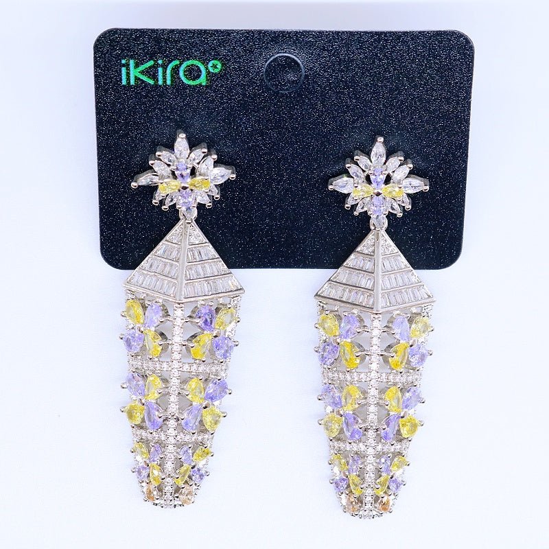 Crystal Pagoda Drop Earrings