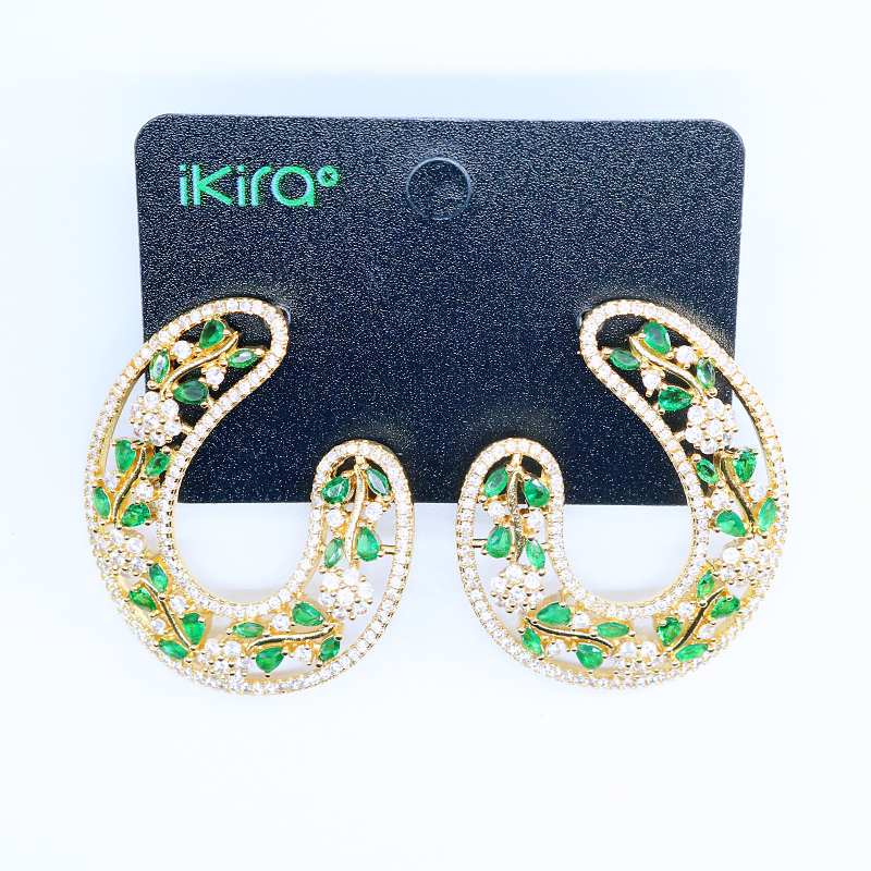 Blossom Crescent Flower Stud Earrings