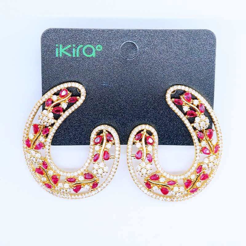 Blossom Crescent Flower Stud Earrings
