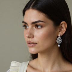 Silver Vine Garden Earrings