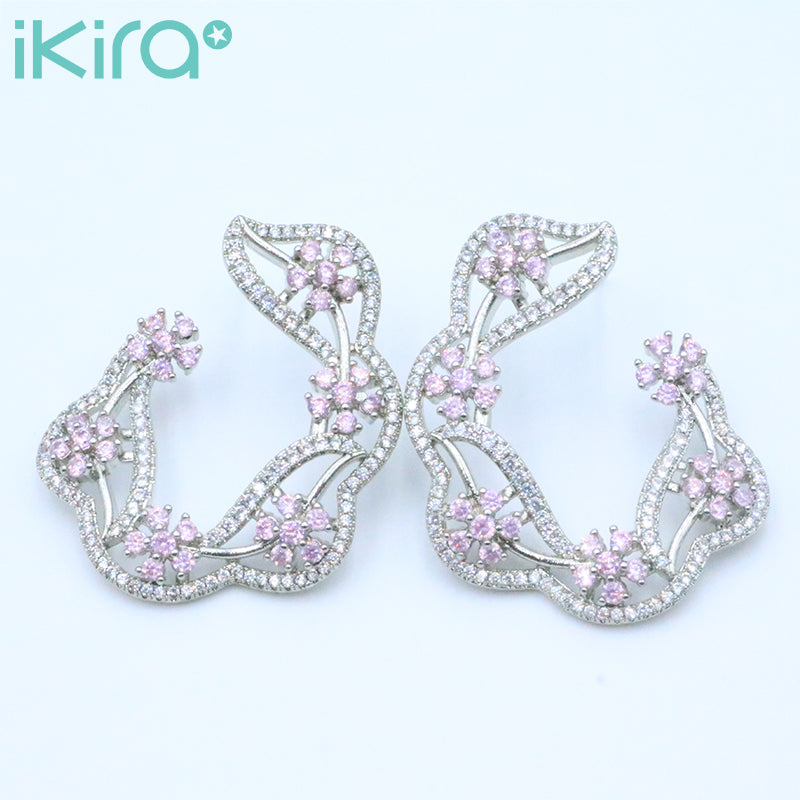 ikira_jewelry_earrings_silver_flower_stud_earrings_pink_1