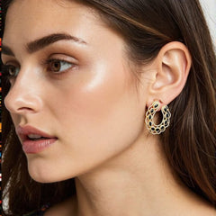 Black Gold Majesty Hoops Earrings