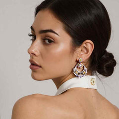 Royal Bloom Diamond Hoop Earrings