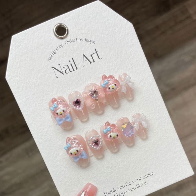 Cartoon dopamine nail art
