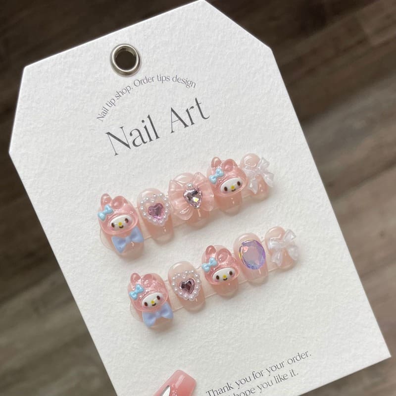 Cartoon dopamine nail art