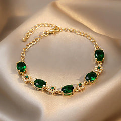 Vintage Emerald Gold-Plated Bracelet