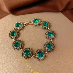 Vintage Emerald Gold-Plated Bracelet