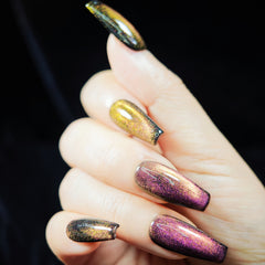 Nails Salon Acrylic Handmade, Press On Nails, 'TWILIGHT', Manicure, Long Length, Coffin Shape, Gel Glue Included